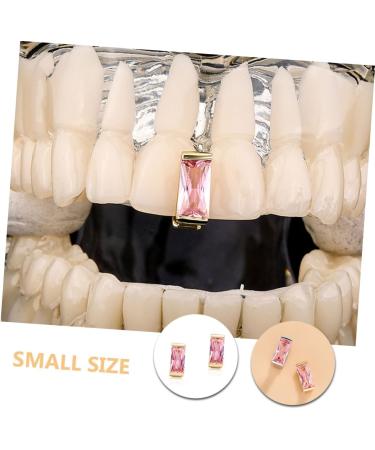 PACKOVE Hip Hop Teeth 2pcs Large Zircon Braces Bbq Fake Teeth Decor Mouth Grills Accessories Man European and American - Buy Online on GoSupps.com