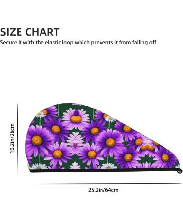 Purple Daisy Coral Velvet Dry Hair Cap Ideal for Home Travel Pool Parties & More | Quick Drying & Soft Comfort - Buy Online on GoSupps.com