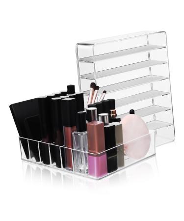 Cabilock 2pcs Drawers Dresser Eyeshadow Organizer Case Eyeshadow Palette Organizer Desktop Storage Box Set