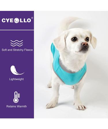Cyeollo 2 Pack Fleece Dog Sweater Vest with Reflective Stripe - Teal & Grey - For Small, Medium, Large Dogs - Buy Online on GoSupps.com
