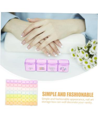 minkissy 2 Sets Nail Art Storage Box Ornament Container Storage Containers Nail Acrylic Powder Nail Organizer Dip Powder Organizer Makeup Drawer Fixed Box Accessories Abs - Buy Online on GoSupps.com