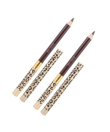 BIUDECO 2 Pieces Leopard Print Double Sided Eyebrow Pencil Brush Professional Light Coffee Colored Makeup Eyebrow Pencils Evenly Coloring Suitable for Daily Use Assorted Colors
