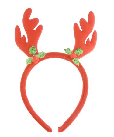 Glamour Girlz Festive Unisex Women Men Christmas Nativity Party Dinner Costume Outfit Headband Hair Hoop Alice Band Hairband Deeley Deely Springs Bopper White Red Reindeer Elk Stag Antlers