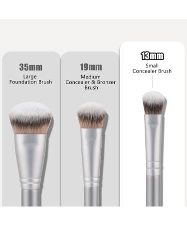 TEOYALL Under-Eye Concealer Brush - Small Flat Angled Synthetic Bristles for Flawless Coverage | Best Multitask Brush for Liquid Cream and Powder - International Shipping Available - Buy Online on GoSupps.com
