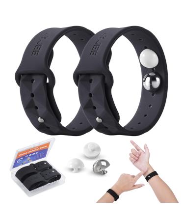 LYJEE Motion Sickness Bands Anti Nausea Wristband for Adult and Kids Morning Sickness Relief for Pregnant Women Acupressure Nausea Relief for Car Sea Air Sickness (Black)