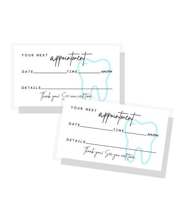 Dental elevator cards for dates 50 pieces tooth whitening dental practice customer memory patient pediatric dentist orthodontic large package 5.1 x 8.9 cm more minimalist blue -green