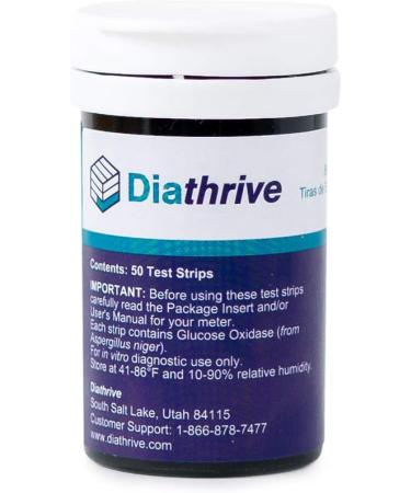Diathrive 50 Diabetic Test Strips: 4 Second Results, No Coding, Blood Sugar Testing - Buy Online on GoSupps.com