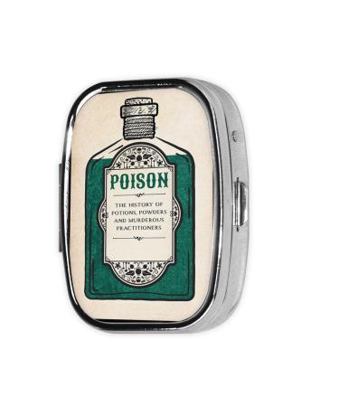 Metal 2 Compartment Pill Organizer Travel Friendly Portable Compact Pill Box Cute Pill Case to Hold Vitamins/Fish Oil/Supplements/Meds/Tablet for Purse/Pocket (Green Bottle) Small
