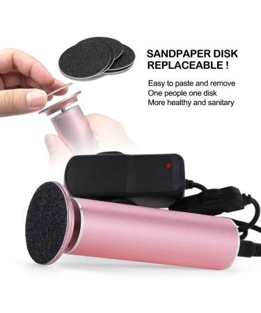 Adjustable Speed Electric Foot Callus Remover with 60 Replacement Sandpaper Discs | Powerful Pedicure Electronic Foot File for Dead Dry Hard Skin Calluses | Pink - Buy Online on GoSupps.com