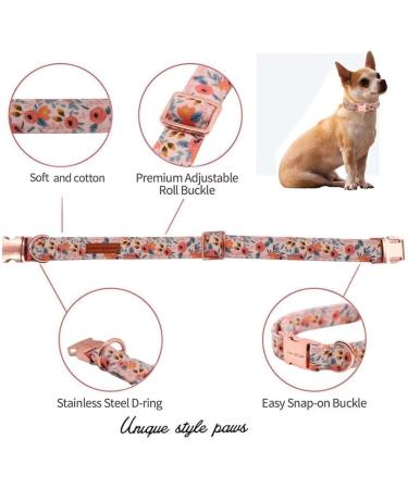 Unique Style Paws Rose Dog Collar - Stylish & Durable for Small to XL Dogs - Perfect Gift for Pet Lovers - Buy Online on GoSupps.com