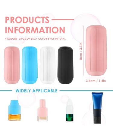 Travel Silicone Bottle Covers - 8 Pack Reusable Protective Spout Covers for Shampoo & Shower Gel - Safe Travel Accessories - Buy Online on GoSupps.com