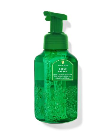Bath and Body Works Fresh Balsam Gentle Foaming Hand Soap 8.75 Ounce Decorative Faceted Diamond Plate Green Bottle