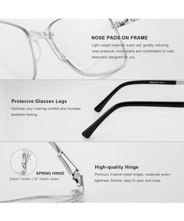 RB Pilot Blue Light Blocking Reading Glasses for Women - Metal Frame Spring Hinge Stylish Black & Silver Design - 1.0x Magnification - Buy Online on GoSupps.com