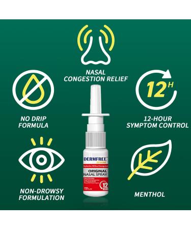 SOVS DERMFREE Nasal Spray for Adults and Children 6+ Sinus Congestion Relief and Nasal Congestion Relief Nasal Spray - 1.05 Fl Oz Spray Bottle - Buy Online on GoSupps.com