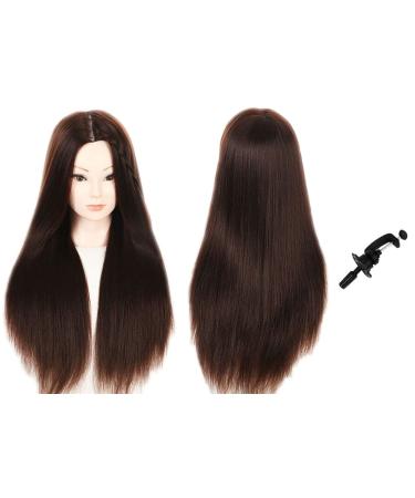 MMZ Mannequin Head 28 Inches Long Hair Styling Training Head Manikin Cosmetology Doll Head Synthetic Fiber Hair with Free Table Clamp 04