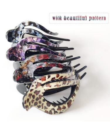 4Pcs French Style Leopard Print Hair Clips for Women and Girls - Vintage Duckbill & Oval Hair Claw Accessories - Buy Online on GoSupps.com