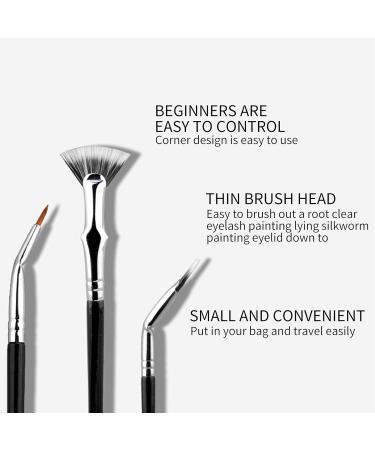 Fan-Shaped Eyelash Brush | Bent Eyeliner Brushes with 120 -Angle Designed Portable Makeup Tools for Distinct Lashes and One-Stroke Outline Eyeliners Uaxiu - Buy Online on GoSupps.com