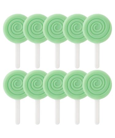 Chewies for Invisalign Aligner  DLENP 10pcs Lollipop Silicone with Handle Chewies for Aligner Trays Seater Orthodontic Munchies for Invisalign(10 Pcs Green/Mint Flavor)