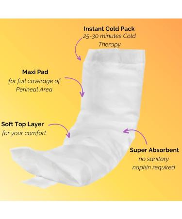 ENQLI Postpartum Ice Packs for Instant Relief After Birth - 8 Perineal Ice Packs + 2 Disposable Underwear | Cold Therapy Pads for Postpartum Care - Buy Online on GoSupps.com