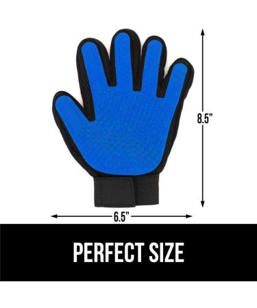 Gorilla Grip Pet Grooming Gloves - Deshedding Brush for Dogs and Cats - Reduce Shedding with Gentle Massage - Five Finger Design with Soft Silicone Tips - Remove Long or Short Hair - Blue - Buy Online on GoSupps.com