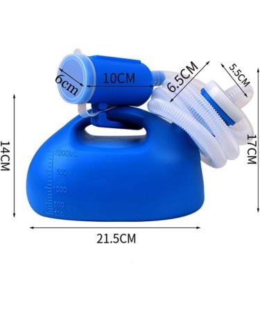 Male Urinal Urine Bottles for Men Portable Potty Pee Bottle 2000ML for Men's Urinal Home Camping Car Travel with 1.6m Long Tube Blue - Buy Online on GoSupps.com