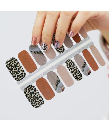 SILPECWEE Cheetah Print Nail Polish Stickers - 5 Sheets + Nail File | Manicure Kit - Buy Online on GoSupps.com