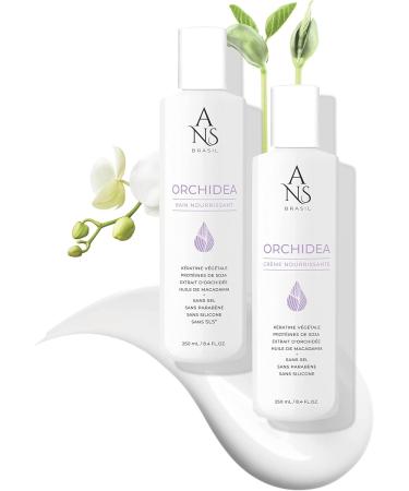 ANS Brasil Bain ORCHIDEA Nourishing shampoo with vegetable keratin for normal to dry hair shiny and supple hair 250ml - Buy Online on GoSupps.com