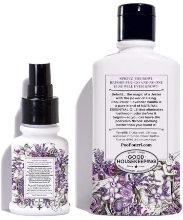 Poo-Pourri Lavender Vanilla 9-Ounce Refill Bottle and 1.4-Ounce Refillable Bottle Lavender Vanilla - Buy Online on GoSupps.com