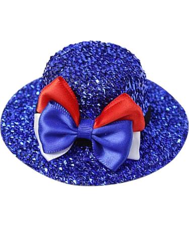 2 Pcs Mini Hat Clip with Bow Fashion Red Blue White Shining Hat Clip Independence Day Hairpin Hair Accessories - Buy Online on GoSupps.com