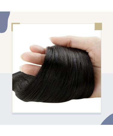 Black Braid Hair Extension - 80g Real Human Hair Ponytail - 50cm Remy Straight Black #1b - Buy Online on GoSupps.com