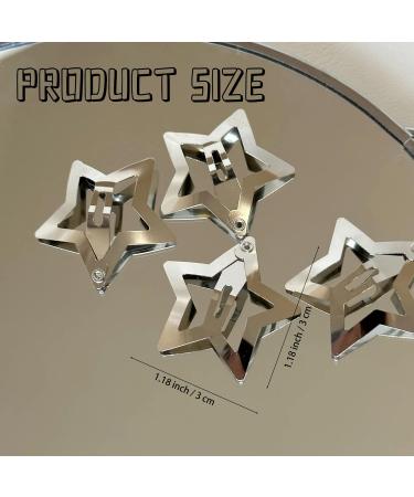 Y2K Star Hair Clips: Set of 20 Silver Snap Clips for Women and Girls | Cute Metal Hair Accessories for Girls and Women - Buy Online on GoSupps.com