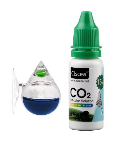 Clscea Aquarium CO2 Drop Checker CO2 Indicator Solution 60ml Tear Drop & 15ml