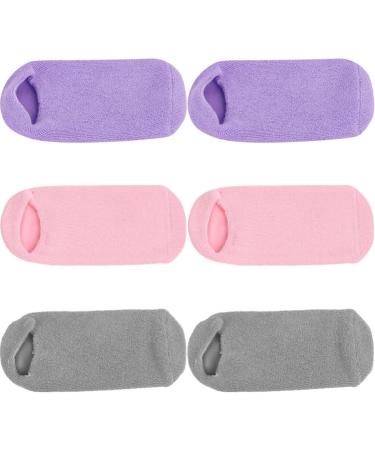 Healvian 3 Pairs Aloe Socks Moisturizing Spa Socks Infused Socks Gel Sleeping Fuzzy Socks Dry Feet Socks Lotion Socks for Women Men Repairing Softening Dry Cracked Feet Skins