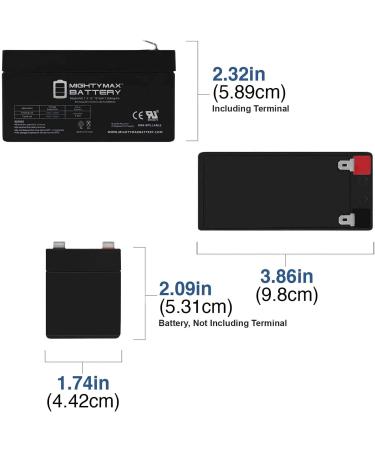 Mighty Max 12V 1.3Ah Battery Replacement for Kung Long WP1.3-12 | International Shipping Available - Buy Online on GoSupps.com