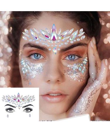 Mermaid Face Gems & Rhinestone Stickers - Festival Body Jewels for Women & Girls | 2 Sets - Buy Online on GoSupps.com