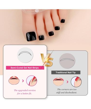Shop Ceboic Half-Hardened Gel Nail Films - 26 Self-Adhesive Black Pedi Wraps for Long-Lasting Nail Art | International Shipping Available - Buy Online on GoSupps.com