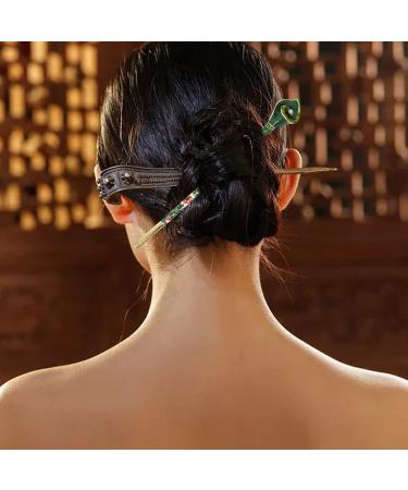 Honbay Cloisonn Vintage Hair Stick With Calla Chinese Traditional Style - Green Hair Chopsticks Hairpin - Buy Online on GoSupps.com