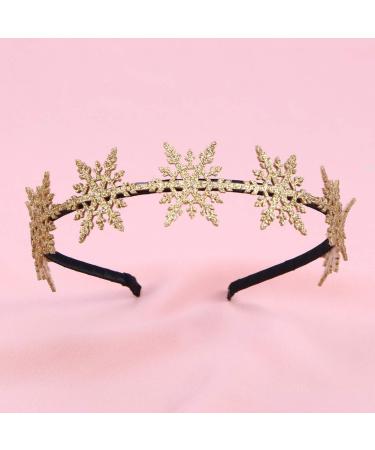 FRCOLOR Glitter Snowflake Headband - Cute Christmas Hair Accessories for Festive Hair Styling (Golden) - Buy Online on GoSupps.com