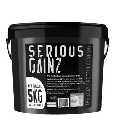 The Bulk Protein Company SERIOUS GAINZ - Whey Protein Powder - Weight Gain Mass Gainer - 30g Protein Powders (White Chocolate 5kg) White Chocolate 5 kg (Pack of 1)