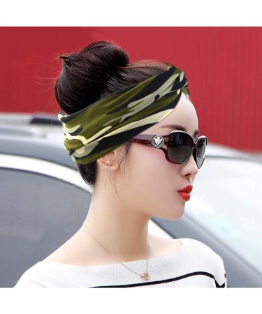 Camo Leopard Bow Headbands - 6 Pack Elastic Turban Hair Accessories for Women and Girls - Buy Online on GoSupps.com