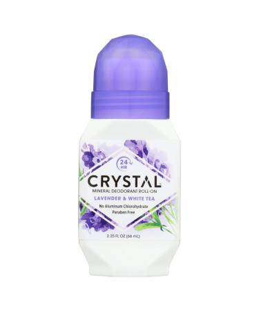 Crystal Mineral Deodorant Roll-On Lavender & White Tea 2.25 oz (Pack of 2)