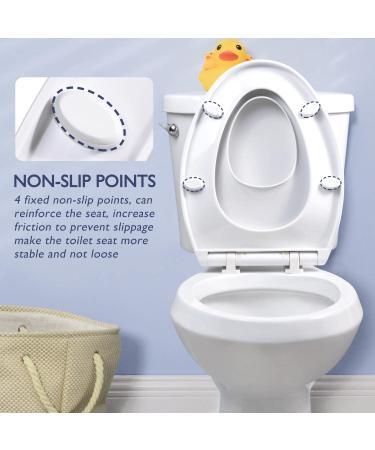 Elongated Toilet Seat with Slow Close & Easy Clean - Standard/Oval Toilets - White Plastic - Buy Online on GoSupps.com