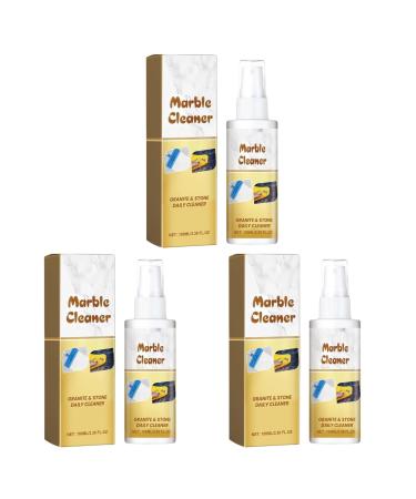 YIBAISI Marble Cleaner Pack of 3 Marble Cleaner Liquid 100ml Each Stain Remover for Floor and Countertops
