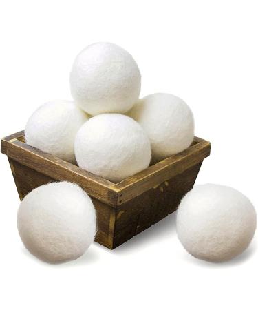 Natural Wool Dryer Balls White Laundry Balls Large Reusable Dryer Tumble Balls for Washing Pack of 6 - Buy Online on GoSupps.com