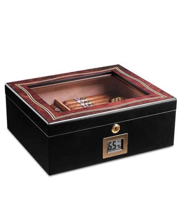 Cigar Boxs Humidors Cigar Humidor with High Precision Front Digital Hygrometer Humidifier Gel All Made by Spanish Celeather Cigar Case Desktop Cecigar Humidor Cabinetglass