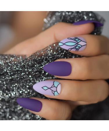 Buy Purple Press on Nails | Violet 24 x 7.5 cm | Fast International Shipping - Buy Online on GoSupps.com