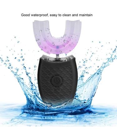 FDIT Waterproof Rechargeable U-Shaped Electric Toothbrush - Silicone Ultrasound Whitening Brush with 4 Modes (Black) - International Shipping Available - Buy Online on GoSupps.com