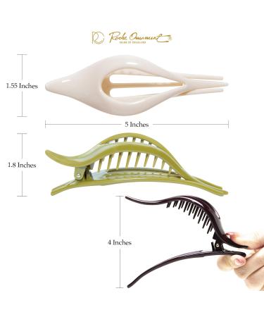 RC Roche 6-Piece Oval Hair Clip Set | Elegant Curvy Side Clips for Women | Large Classic Multifolitis Hair Accessories - Buy Online on GoSupps.com