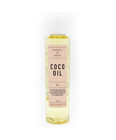 Organic To Green Coco Oil | Liquid Coconut Oil Infused with Essential Oils | Makeup Remover  Cleansing Oil  and Moisturizer with Natural Anti Aging Properties | Rose 5 Fl Oz 5 Fl Oz (Pack of 1)