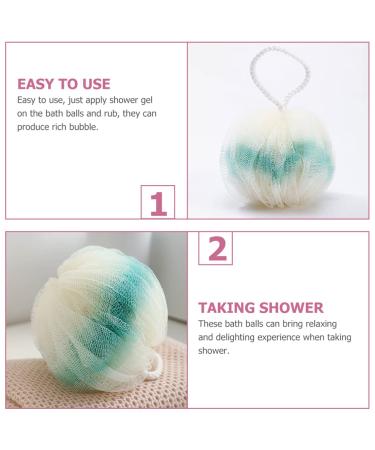 Buy 4pcs Stylish Bath Balls | Foaming Shower Tools | Bubble Makers & Scrubbers for Bathing - Buy Online on GoSupps.com